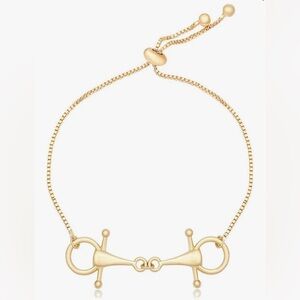 Gorgeous Neiman Marcus 14KT Dip Horse Bit Slide Bracelet